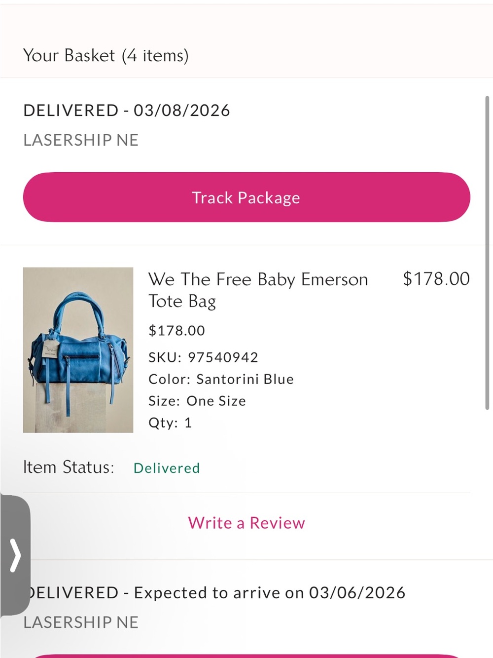 We The Free Satin Baby Emerson Tote in Santorini Blue